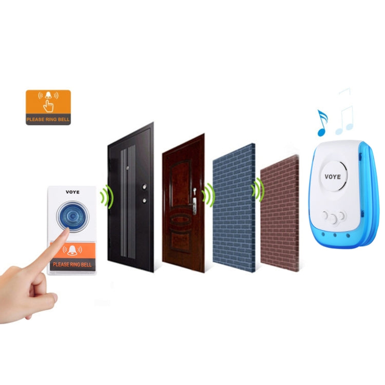 VOYE V009A Home Music Remote Control Wireless Doorbell with 38 Polyphony Sounds, US Plug (White) - Wireless Doorbell by VOYE | Online Shopping South Africa | PMC Jewellery | Buy Now Pay Later Mobicred