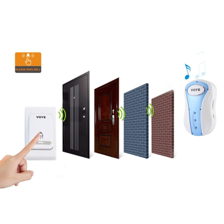 VOYE V008B Home Music Remote Control Wireless Doorbell with 38 Polyphony Sounds, US Plug (White) - Wireless Doorbell by VOYE | Online Shopping South Africa | PMC Jewellery | Buy Now Pay Later Mobicred