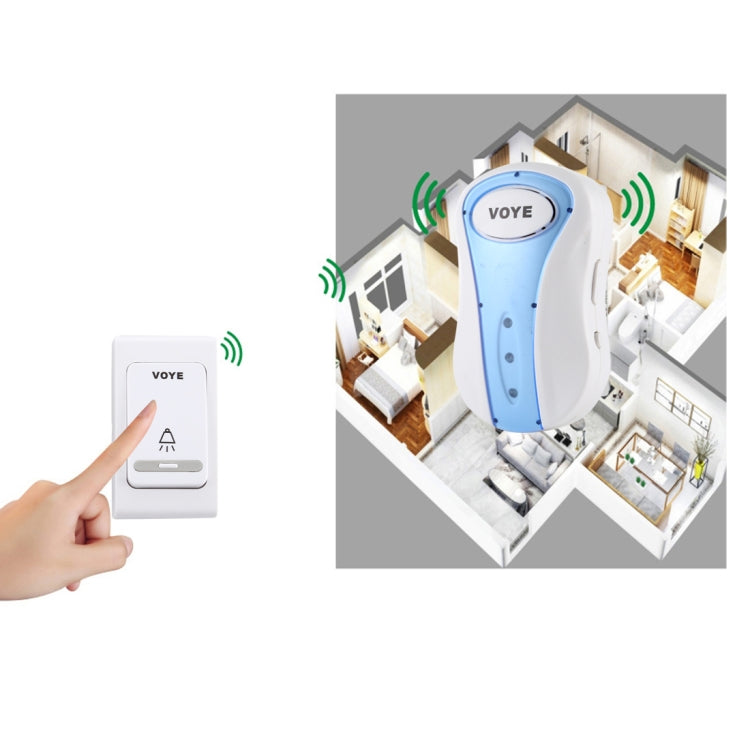 VOYE V008B Home Music Remote Control Wireless Doorbell with 38 Polyphony Sounds, US Plug (White) - Wireless Doorbell by VOYE | Online Shopping South Africa | PMC Jewellery | Buy Now Pay Later Mobicred
