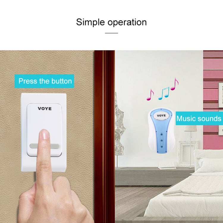 VOYE V008B Home Music Remote Control Wireless Doorbell with 38 Polyphony Sounds, US Plug (White) - Wireless Doorbell by VOYE | Online Shopping South Africa | PMC Jewellery | Buy Now Pay Later Mobicred