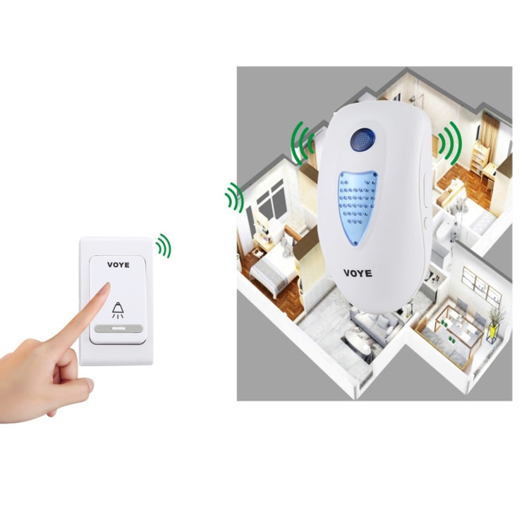 VOYE V003B Home Music Remote Control Wireless Doorbell with 38 Polyphony Sounds, US Plug (White) - Wireless Doorbell by VOYE | Online Shopping South Africa | PMC Jewellery | Buy Now Pay Later Mobicred