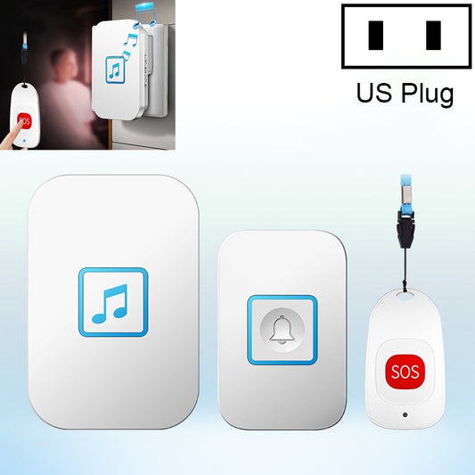 CACAZI C86 Wireless SOS Pager Doorbell Old man Child Emergency Alarm Remote Call Bell, US Plug(White) - Wireless Doorbell by CACAZI | Online Shopping South Africa | PMC Jewellery | Buy Now Pay Later Mobicred