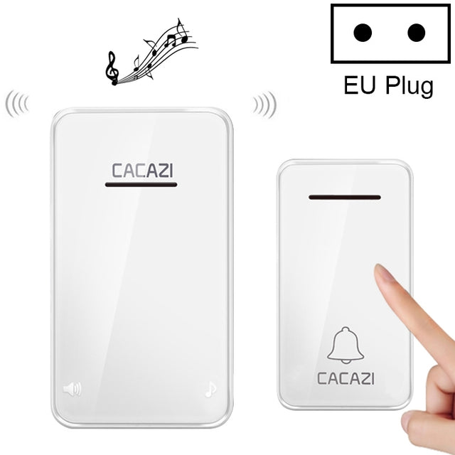 CACAZI FA8 Self-Powered Wireless Doorbell, EU Plug(White)