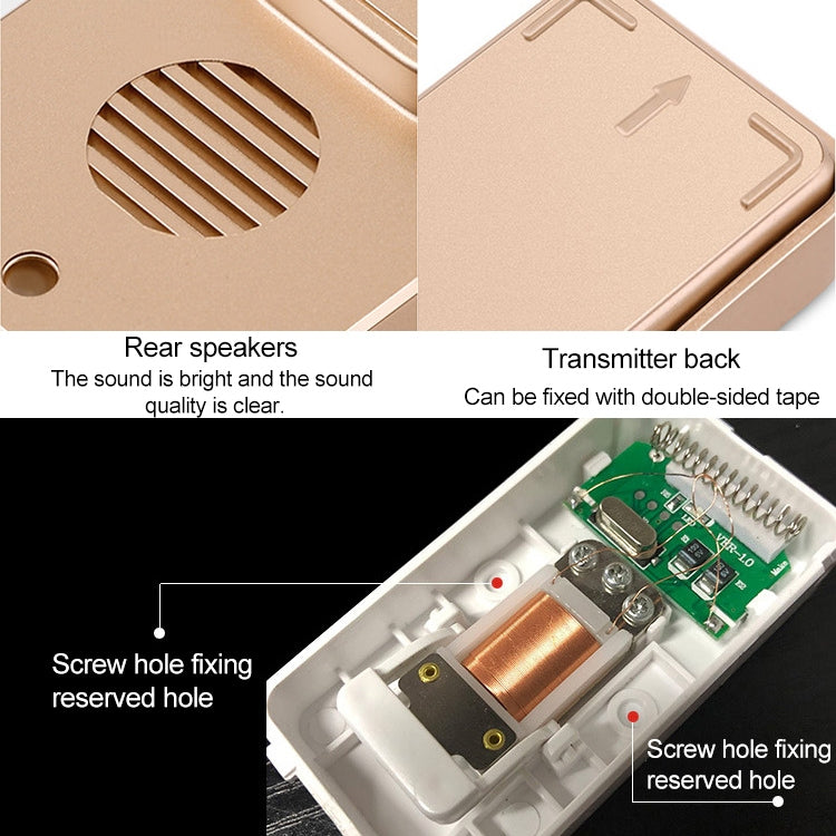 CACAZI FA8 Self-Powered Wireless Doorbell, US Plug(Black) - Wireless Doorbell by CACAZI | Online Shopping South Africa | PMC TechLife | Buy Now Pay Later Mobicred