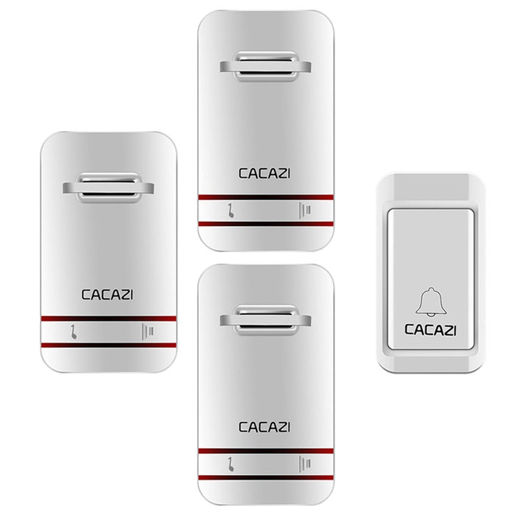 CACAZI V027G One Button Three Receivers Self-Powered Wireless Home Kinetic Electronic Doorbell, US Plug - free shipping - PMC Jewellery - Order now!