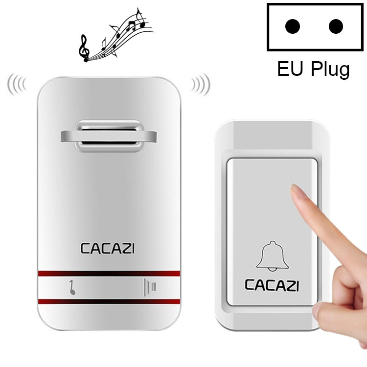 CACAZI V027G One Button One Receivers Self-Powered Wireless Home Kinetic Electronic Doorbell, EU Plug - free shipping - PMC Jewellery - Order now!