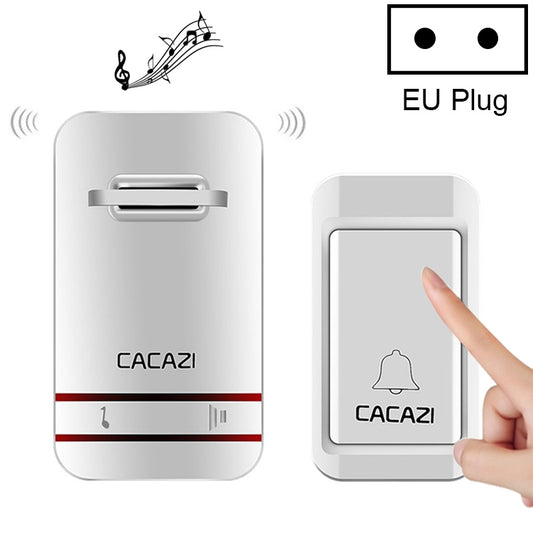 CACAZI V027G One Button One Receivers Self-Powered Wireless Home Kinetic Electronic Doorbell, EU Plug - free shipping - PMC Jewellery - Order now!