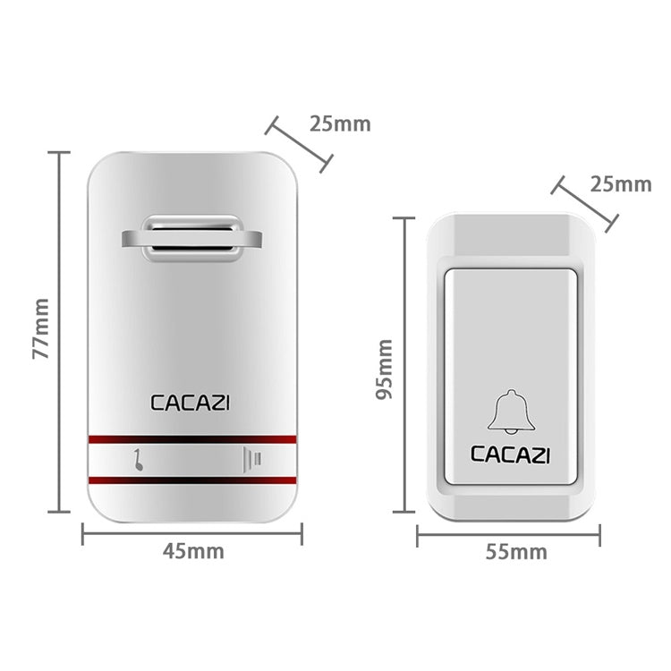 CACAZI V027G One Button One Receivers Self-Powered Wireless Home Kinetic Electronic Doorbell, EU Plug - free shipping - PMC Jewellery - Order now!