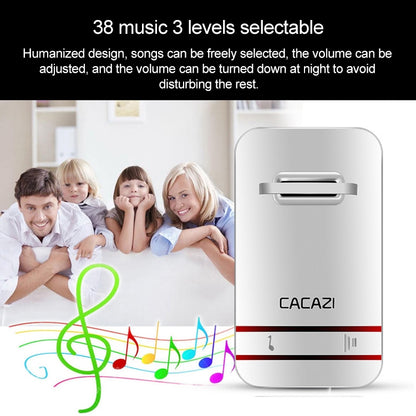 CACAZI V027G One Button One Receivers Self-Powered Wireless Home Kinetic Electronic Doorbell, EU Plug - free shipping - PMC Jewellery - Order now!