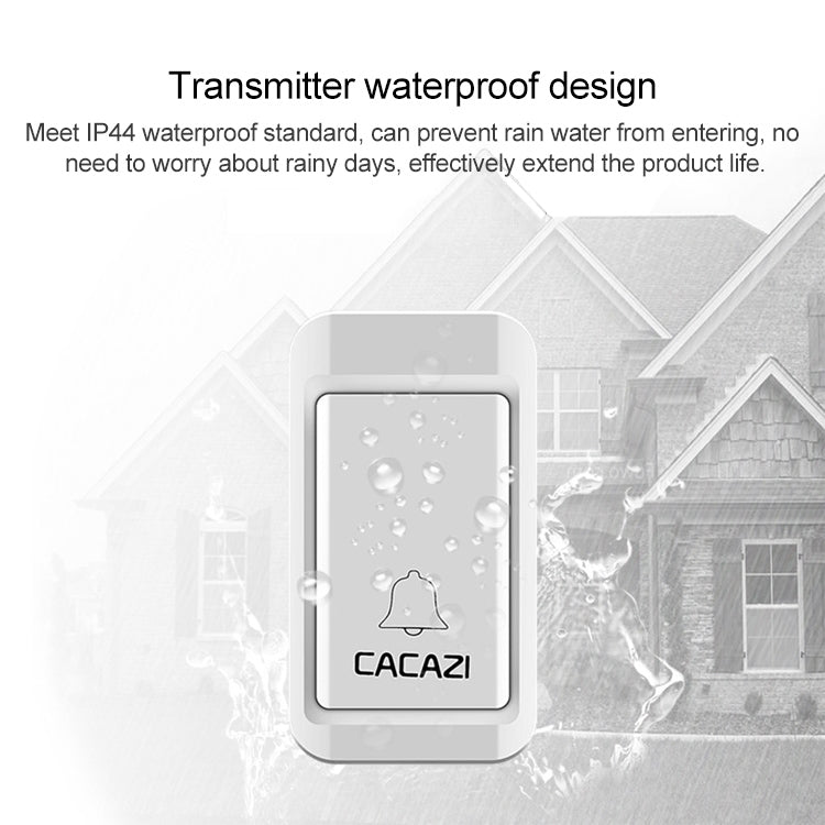 CACAZI V027G One Button One Receivers Self-Powered Wireless Home Kinetic Electronic Doorbell, EU Plug - free shipping - PMC TechLife - Order now!