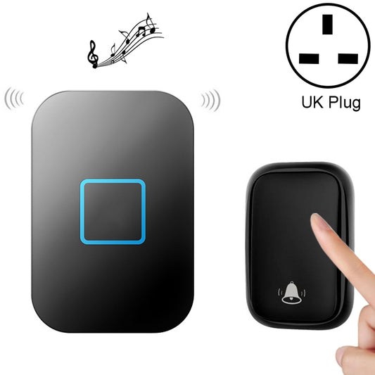 CACAZI FA88 Self-Powered Smart Home Wireless Doorbell, UK Plug(Black) - Wireless Doorbell by CACAZI | Online Shopping South Africa | PMC Jewellery | Buy Now Pay Later Mobicred