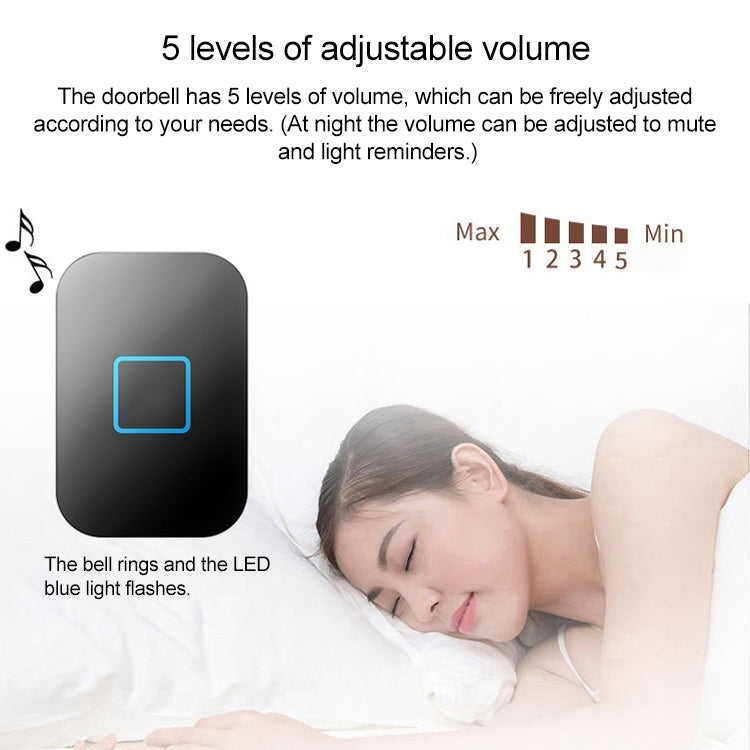 CACAZI FA88 Self-Powered Smart Home Wireless Doorbell, UK Plug(Black) - Wireless Doorbell by CACAZI | Online Shopping South Africa | PMC TechLife | Buy Now Pay Later Mobicred