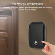 CACAZI FA88 Self-Powered Smart Home Wireless Doorbell, UK Plug(Black)