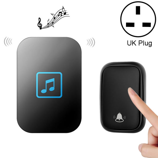 CACAZI FA86 Self-Powered Smart Home Wireless Doorbell, UK Plug(Black) - Wireless Doorbell by CACAZI | Online Shopping South Africa | PMC Jewellery | Buy Now Pay Later Mobicred