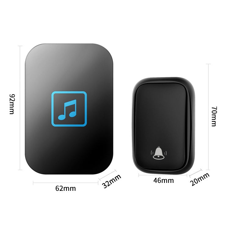 CACAZI FA86 Self-Powered Smart Home Wireless Doorbell, UK Plug(Black) - Wireless Doorbell by CACAZI | Online Shopping South Africa | PMC TechLife | Buy Now Pay Later Mobicred