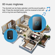 CACAZI FA86 Self-Powered Smart Home Wireless Doorbell, US Plug(Black)