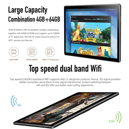 CHUWI Hi9 Air Phone Call Tablet PC, 10.1 inch, 4GB+64GB, Android 8.0, MTK (Helio X27) Deca Core up to 2.1GHz, Support OTG, FM, Bluetooth, Dual Band WiFi, Network: 4G(Black) - free shipping - PMC Jewellery - Order now!