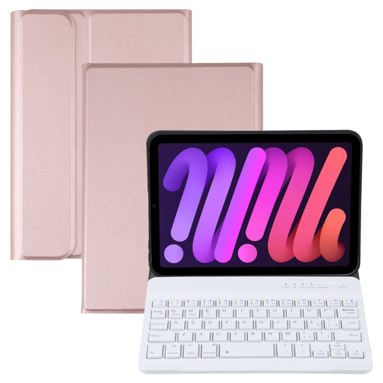 A06 Detachable Lambskin Texture Ultra-thin TPU Bluetooth Keyboard Leather Tablet Case with Stand For iPad mini 6 (Rose Gold) - For iPad mini by PMC TechLife | Online Shopping South Africa | PMC TechLife