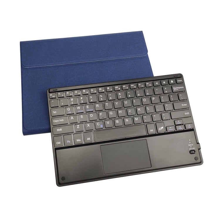 RK109C Detachable Magnetic Plastic Bluetooth Keyboard with Touchpad + Silk Pattern TPU Tablet Case for iPad Air 2020, with Pen Slot & Bracket(Blue) - For iPad Air by PMC TechLife | Online Shopping South Africa | PMC TechLife