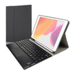 RK109C Detachable Magnetic Plastic Bluetooth Keyboard with Touchpad + Silk Pattern TPU Tablet Case for iPad Air 2020, with Pen Slot & Bracket(Black) - For iPad Air by PMC TechLife | Online Shopping South Africa | PMC TechLife
