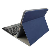 RK508C Detachable Magnetic Plastic Bluetooth Keyboard with Touchpad + Silk Pattern TPU Tablet Case for iPad 9.7 inch, with Pen Slot & Bracket(Blue)