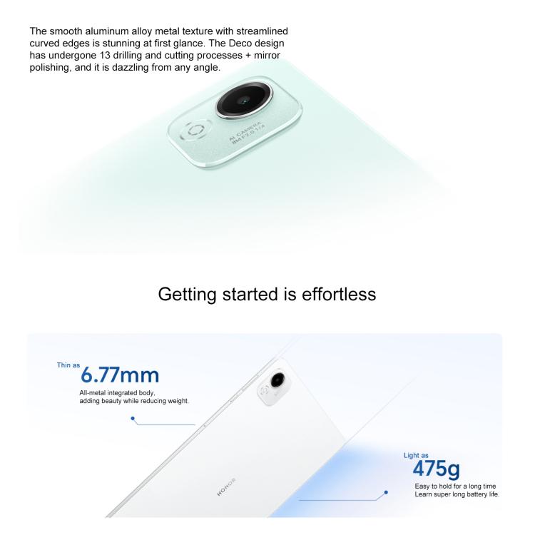 Honor Pad X9 Pro WiFi Tablet PC, 11.5 inch 6GB+128GB MagicOS 9.0 Qualcomm Snapdragon 685 Octa Core (White)
