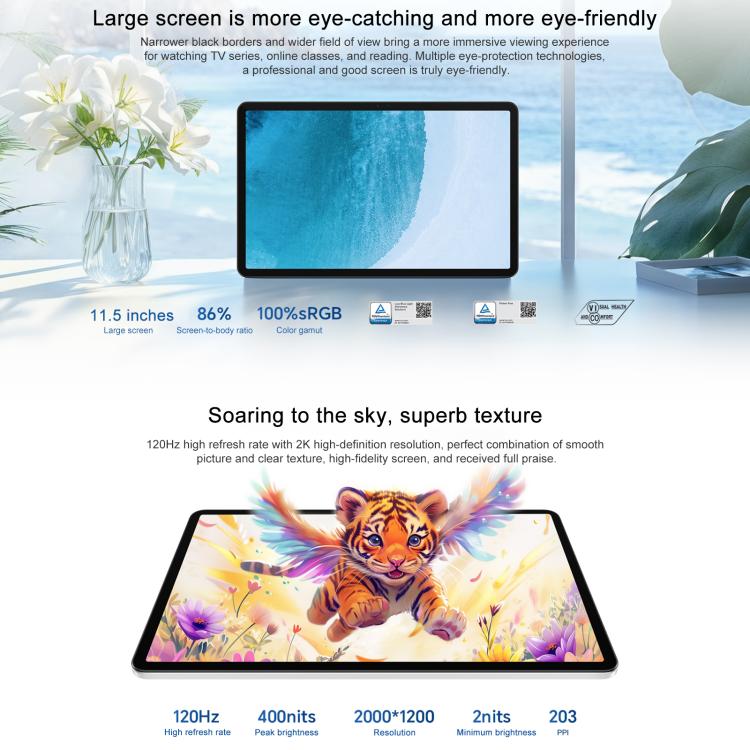 Honor Pad X9 Pro WiFi Tablet PC, 11.5 inch 8GB+256GB MagicOS 9.0 Qualcomm Snapdragon 685 Octa Core (Cyan)