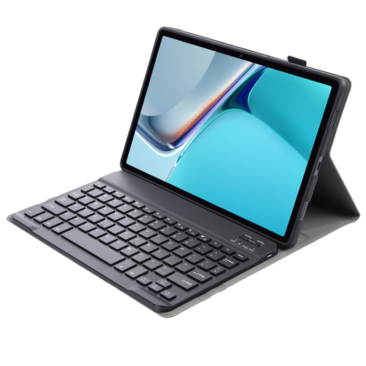 AW11 Detachable Lambskin Texture Ultra-thin TPU Bluetooth Keyboard Leather Tablet Case with Stand For Huawei MatePad 11 2021(Black)