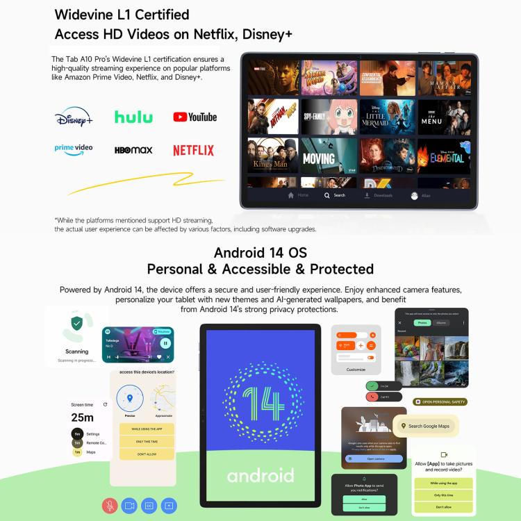 Ulefone Tab A10 Pro Tablet PC, 6GB+128GB, 11 inch Android 14 MediaTek MT8786 Octa Core 4G Network, EU Plug (Space Grey) - free shipping - PMC Jewellery - Order now!