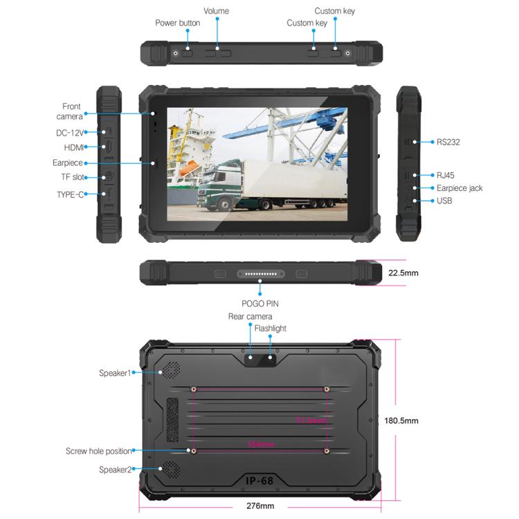 CENAVA W10N IP68 Rugged Tablet PC, 8GB+128GB, 10.1 inch Windows 11 Intel JASPER LAKE N5100 Quad Core, UK Plug
