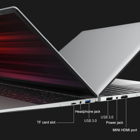 H15 15.6 inch Ultrathin Laptop, 16GB+256GB, Windows 11 Intel Processor N95 Quad Core, US Plug (Silver)