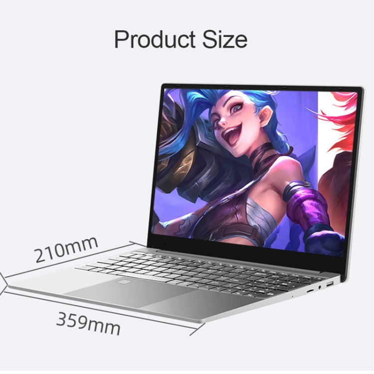 H15 15.6 inch Ultrathin Laptop, 16GB+512GB, Windows 11 Intel Celeron N5095 Quad Core, US Plug (Silver)