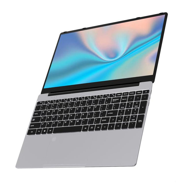 N5095 15.6 inch Laptop, 16GB+512GB, Windows 11 Intel Celeron N5095 Quad Core, Support Fingerprint Unlock, UK Plug (Silver)