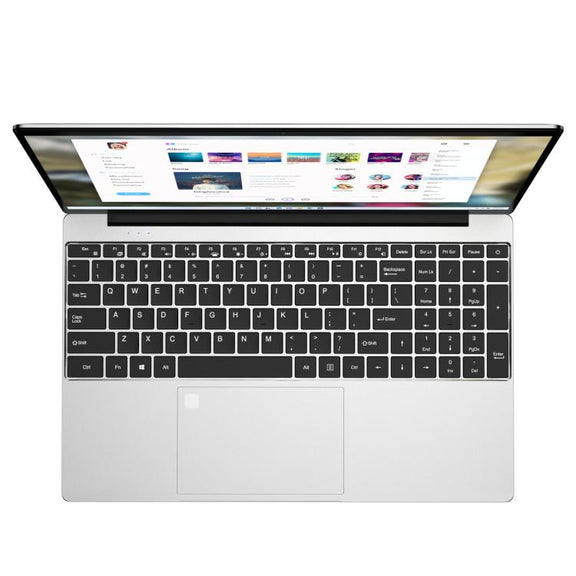 N5095 15.6 inch Laptop, 16GB+512GB, Windows 11 Intel Celeron N5095 Quad Core, Support Fingerprint Unlock, EU Plug (Silver)