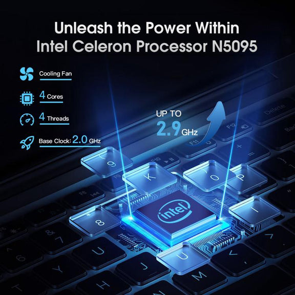 N5095 15.6 inch Laptop, 16GB+512GB, Windows 11 Intel Celeron N5095 Quad Core, Support Fingerprint Unlock, EU Plug (Silver)