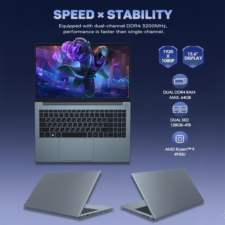 G16 Air 15.6 inch Gaming Laptop, 16GB+512GB, Windows 11 Pro AMD Ryzen 9 4950U Octa Core, EU Plug - free shipping - PMc TechLife - Order now!