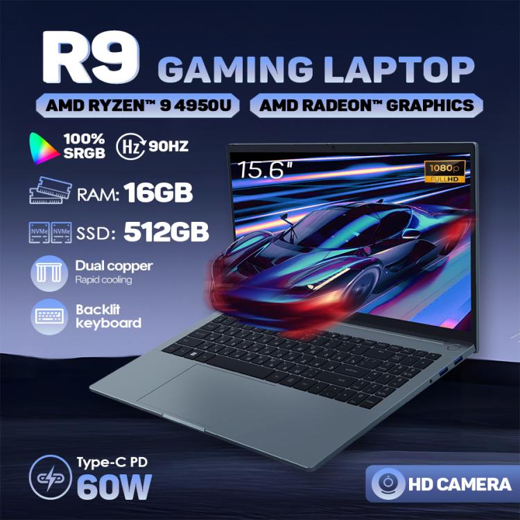G16 Air 15.6 inch Gaming Laptop, 16GB+512GB, Windows 11 Pro AMD Ryzen 9 4950U Octa Core, UK Plug