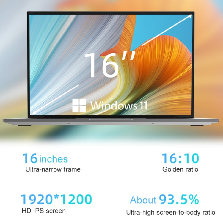 Jumper EZbook S7 Max 16 inch Laptop, 16GB+128GB+512GB, Windows 11 Intel Alder Lake N95 Quad Core, US Plug(Grey)