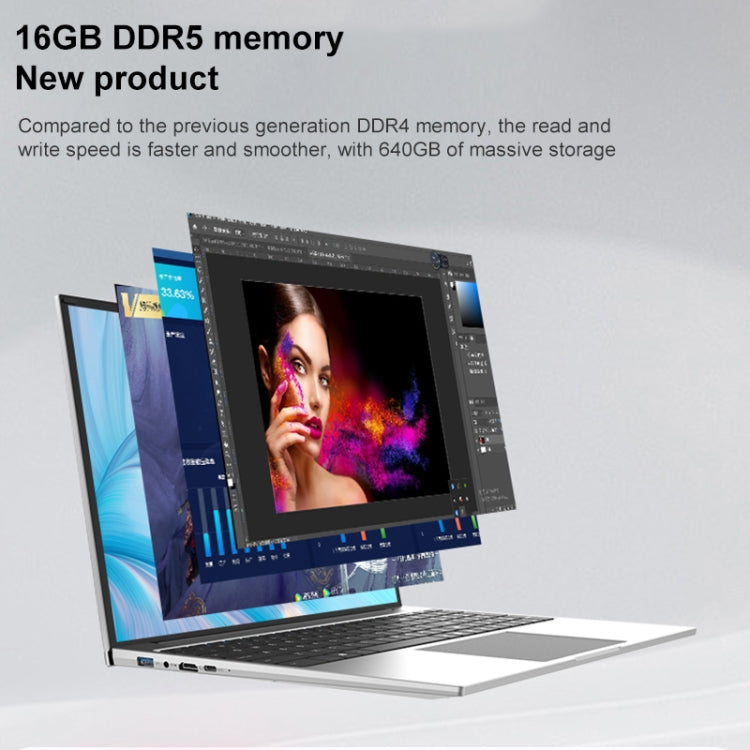 Jumper EZbook S7 Max 16 inch Laptop, 16GB+128GB+512GB, Windows 11 Intel Alder Lake N95 Quad Core, US Plug(Grey)