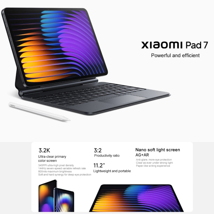 Xiaomi Pad 7 11.2 inch, 8GB+128GB, HyperOS 2 Qualcomm Snapdragon 7+ Gen3 Octa Core (Black) - free shipping - PMc TechLife - Order now!