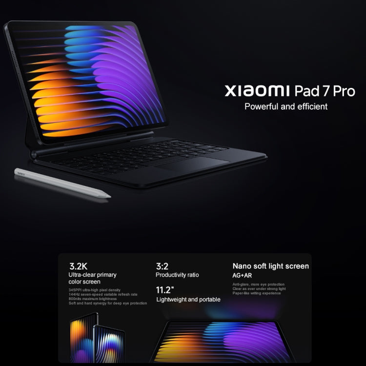 Xiaomi Pad 7 Pro 11.2 inch, 12GB+256GB, HyperOS 2 Qualcomm Snapdragon 8s Gen3 Octa Core (Black) - free shipping - PMc TechLife - Order now!