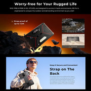 HOTWAV Tab R9 Pro IP68/IP69K Rugged Tablet, 6GB+256GB, 11 inch Android 14 Unisoc T606 Octa Core 4G Network, Global Version with Google Play, EU Plug (Black Red)