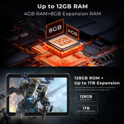 HOTWAV Tab R8 IP68/IP69K Rugged Tablet, 4GB+128GB, 10.1 inch Android 14 Unisoc T606 Octa Core 4G Network, Global Version with Google Play, EU Plug (Black+Orange)
