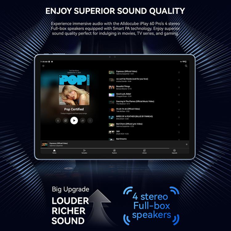 ALLDOCUBE iPlay 60 Pro 4G LTE Tablet PC, 6GB+128GB, 11 inch Android 14 MediaTek Helio G99 Octa Core Support Dual SIM (Dark Gray) - free shipping - PMC Jewellery - Order now!
