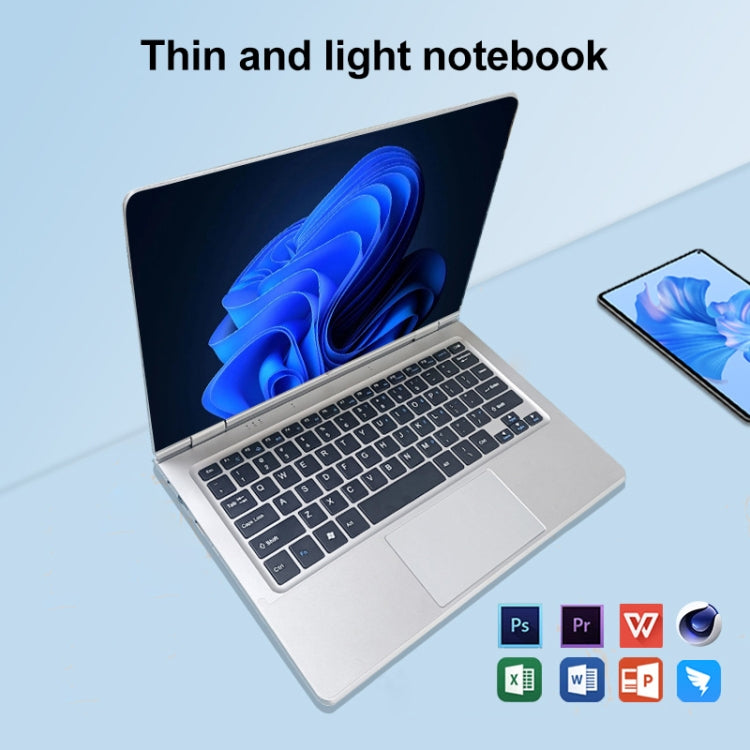 14.1 inch Portable Laptop, 6GB+512GB, Windows 11 Intel Celeron N4000 Dual Core, EU Plug