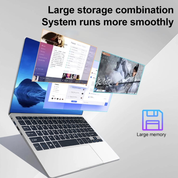 14.1 inch Portable Laptop, 6GB+512GB, Windows 11 Intel Celeron N4000 Dual Core, EU Plug