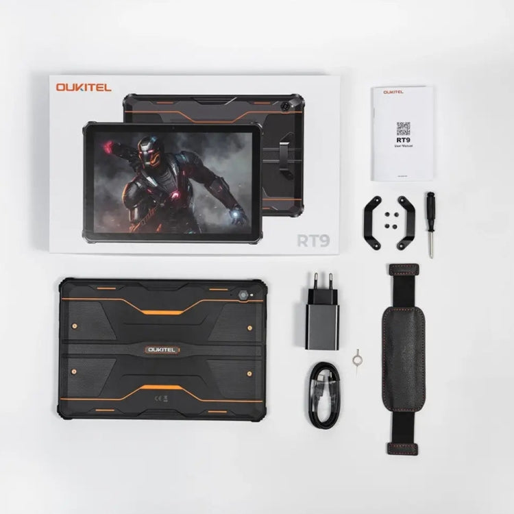 OUKITEL RT9 4G Network IP68/IP69K Rugged Tablet, 6GB+256GB, 11 inch Android 14 Unisoc T606 Octa-Core Support Dual SIM, EU Plug (Black)