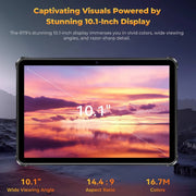 OUKITEL RT9 4G Network IP68/IP69K Rugged Tablet, 6GB+256GB, 11 inch Android 14 Unisoc T606 Octa-Core Support Dual SIM, EU Plug (Black)