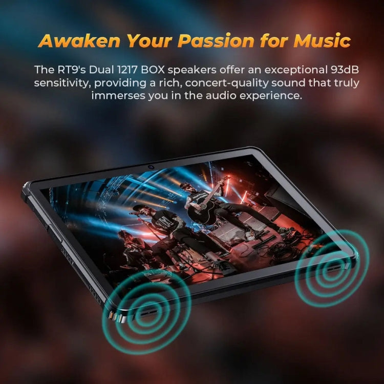 OUKITEL RT9 4G Network IP68/IP69K Rugged Tablet, 6GB+256GB, 11 inch Android 14 Unisoc T606 Octa-Core Support Dual SIM, EU Plug (Black)