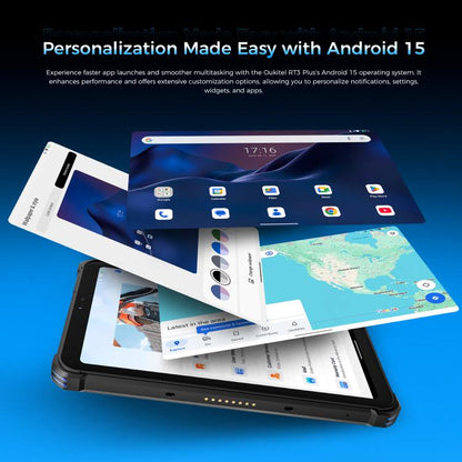 OUKITEL RT3 Plus 4G Network IP68/IP69K Rugged Tablet, 4GB+128GB, 8.0 inch Android 15 MediaTek G81 Octa-Core Support Dual SIM, EU Plug (Black) - free shipping - PMC Jewellery - Order now!